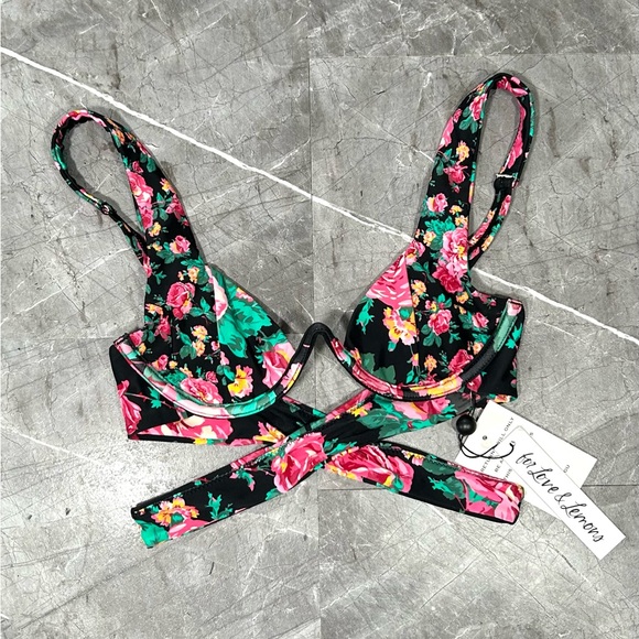 For Love & Lemons Rosewater Underwire Bikini Top – XXS – NWT - Picture 4 of 8